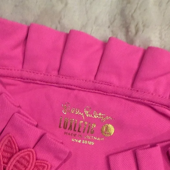 Lilly Pulitzer Luxletic Pink Floral Women's Blouse - Picture 2 of 4